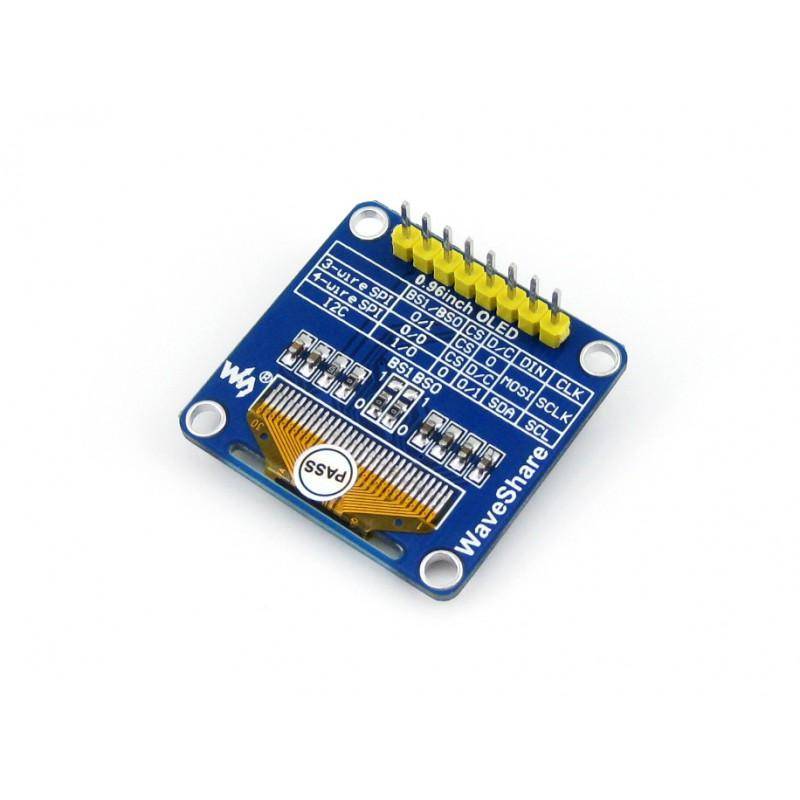 0.96\" 128x64 OLED Display Modul, zweifarbig (gelb/blau), SPI/I2C Interface, vertikale Stiftleiste-2