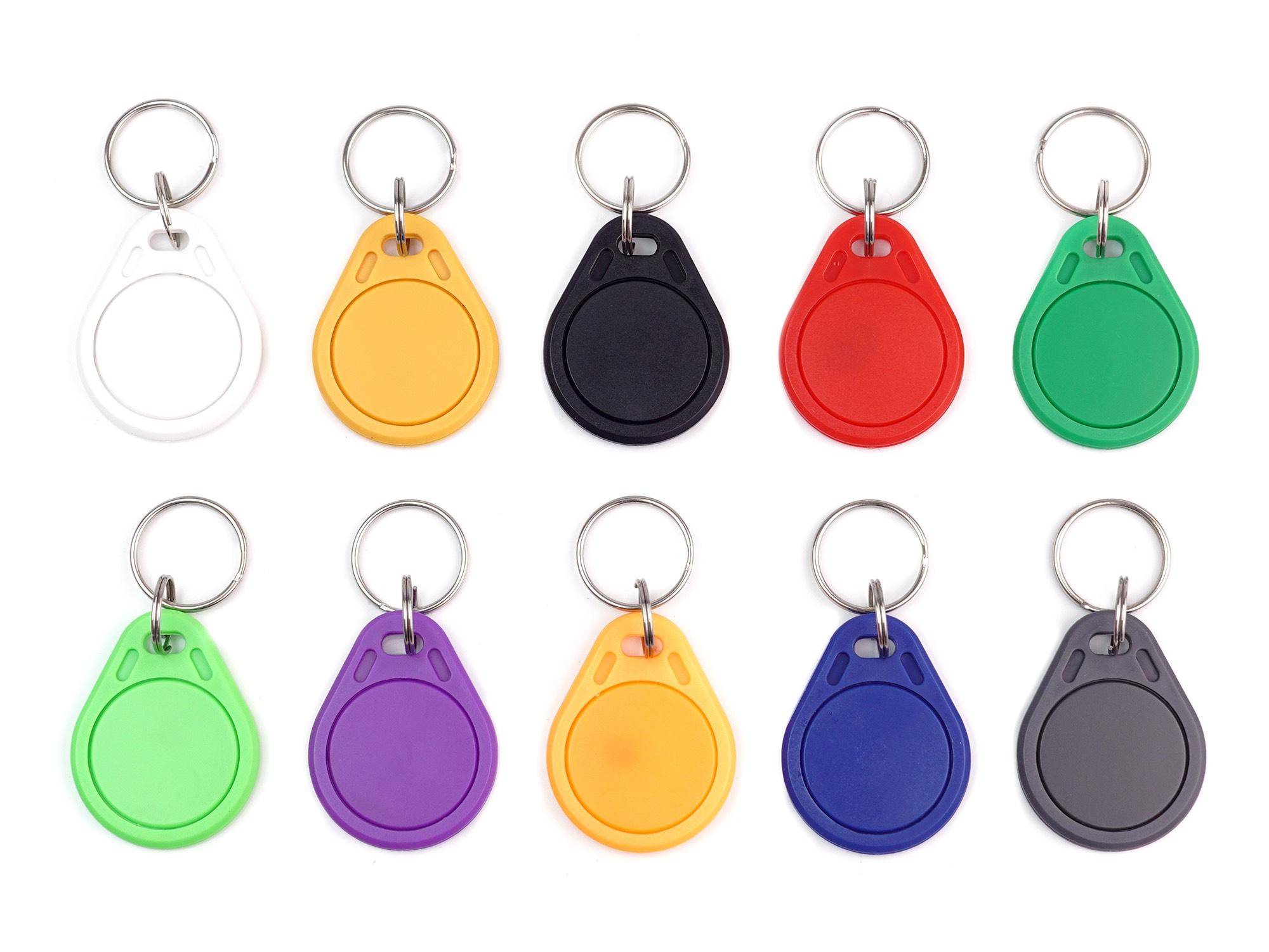 RFID / NFC Schlüsselanhänger Tags, Ntag215, farbig sortiert, 10 Stück-0