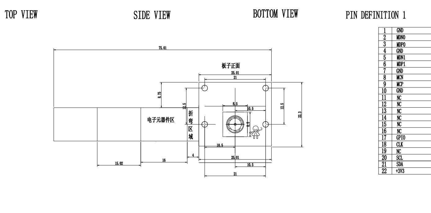 Kamera für Raspberry Pi Zero, Standard PCB-3