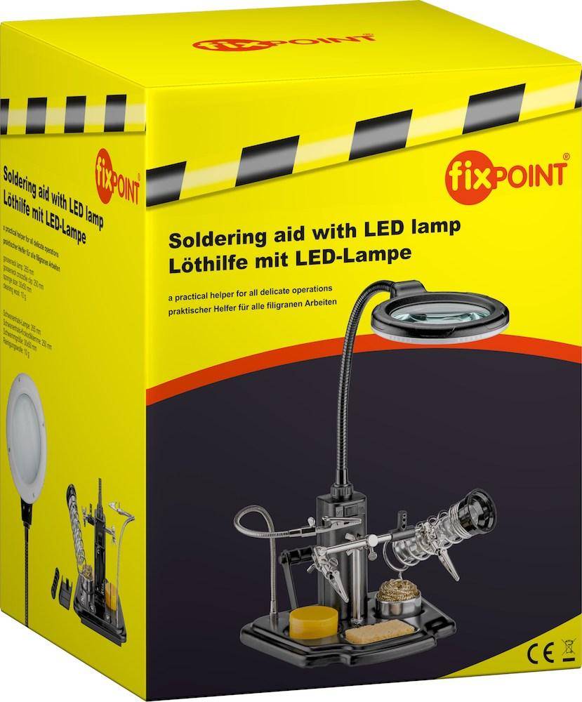 Fixpoint Löthilfe mit LED-Leuchte & Schwanenhals-Krokodilklemme inkl. Fixpoint Lötharz, zur Reinigung und besseren Verar-4
