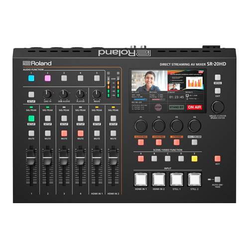 ROLAND SR-20HD - 2-Kanal Direkt-Streaming HD AV-Mixer (1.080/60p | LCD-Display | Streaming-Encoder | Audio-Mixer | SRT-3