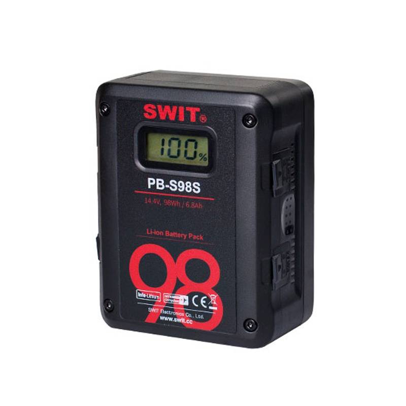 SWIT ELECTRONICS PB-S98S - V-Mount Multi Socket Li-Ionen Akku (14.4V | 98Wh | 6.800mAh | digitale Ladestandanzeige | 2x-0