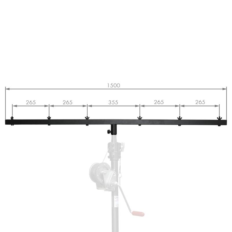 GUIL BR-12 - Querträger für 2 bis 8 Scheinwerfer / Lautsprecher (Spigot Ø 35 mm | Länge 1.500 mm | Belastbarkeit max. 85-1