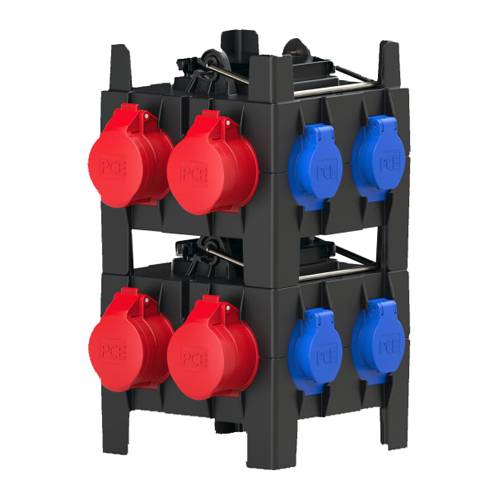 PC ELECTRIC Mobilverteiler "IMST MV" (Eingang: 1x CEE-Stecker 400V/16A/5-pol + 2m Kabel | Ausgang: 2x CEE-Steckdose-2