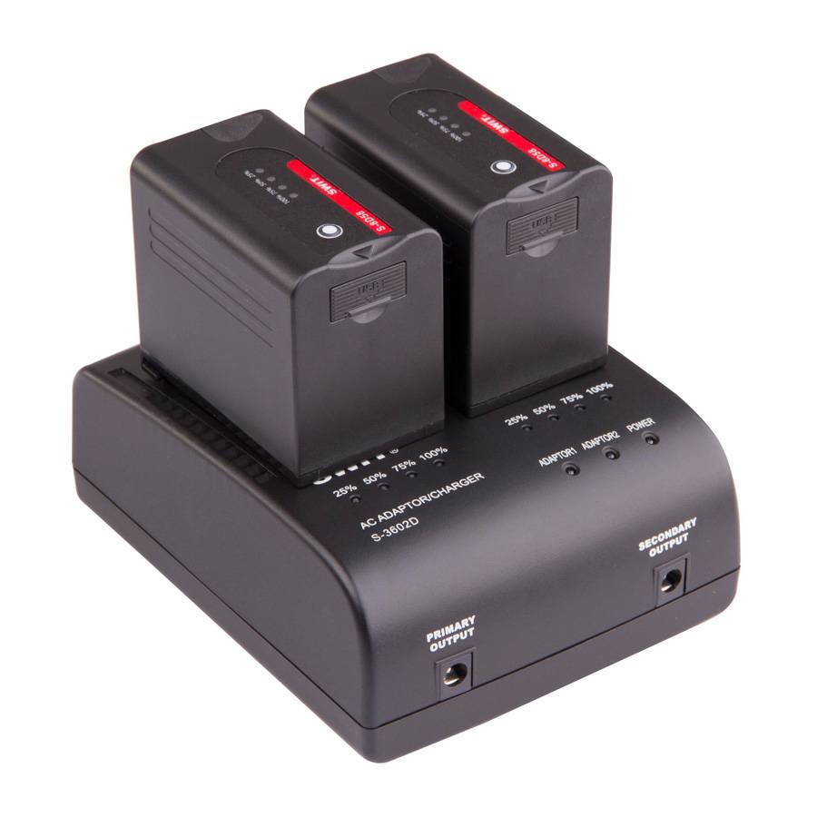 SWIT ELECTRONICS S-3602D - Dual-Ladegerät & Adapter für Panasonic VW-VBD58 | AG-VBR59 | CGA-D28 | CGA-D54 Akkus-2
