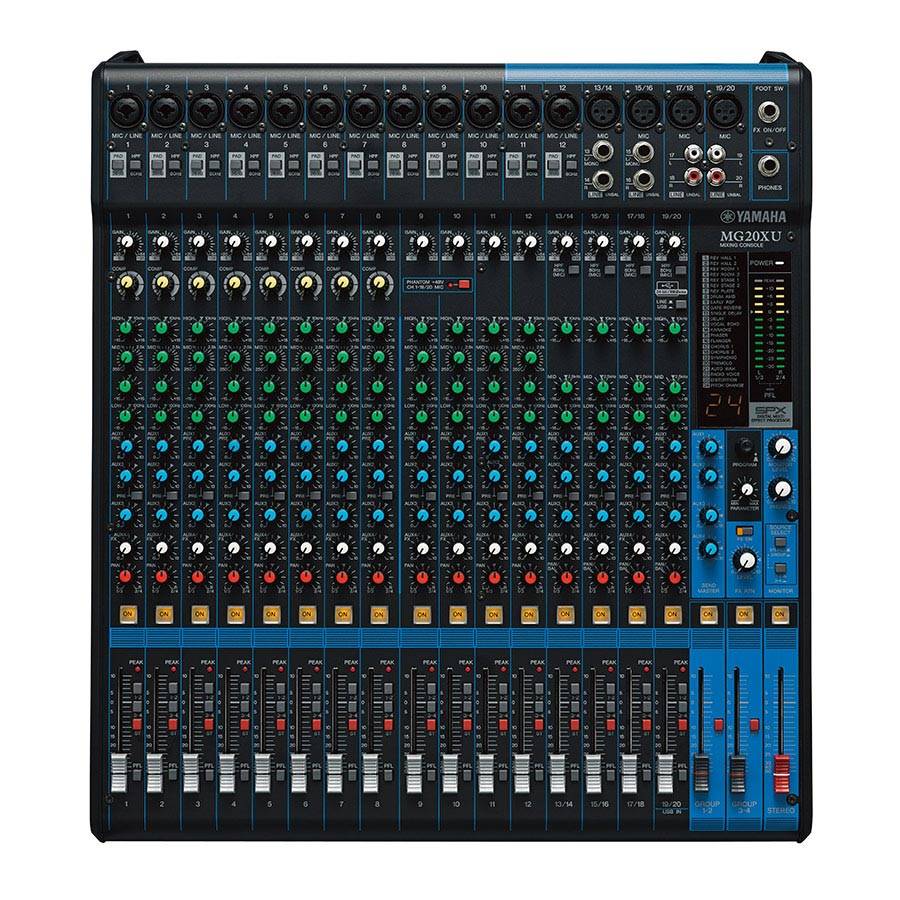 YAMAHA MG20XU - 20-Kanal Mischpult Konsole (16 Mic-In | 20 Line-In | 4 Group Busse | 1 Stereo Bus | 4 AUX | SPX |-1