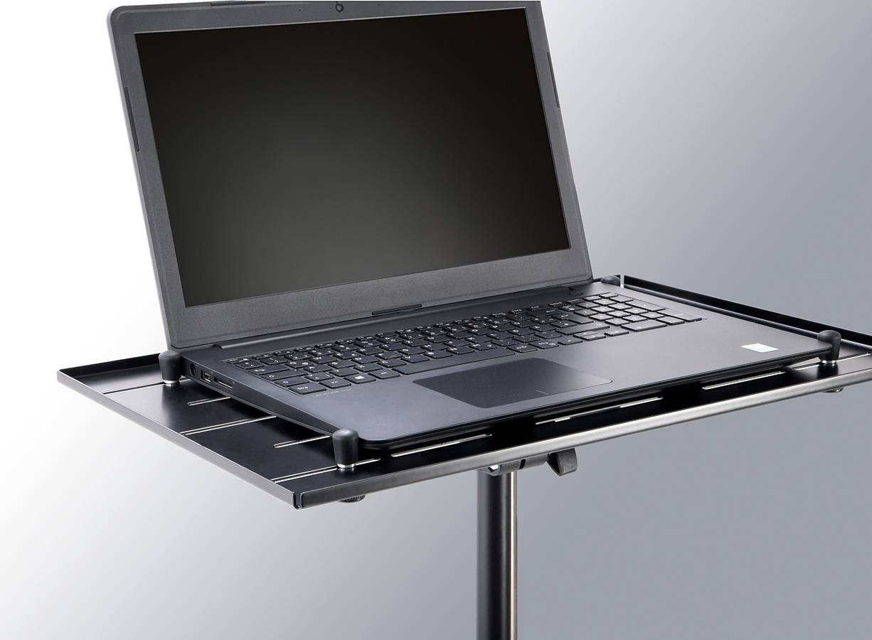 KOENIG & MEYER Laptop-Ständer mit verstellbaren Klemmbolzen (Auflage 479 x 312 mm | Aufstellmaß ø 750 mm |-3