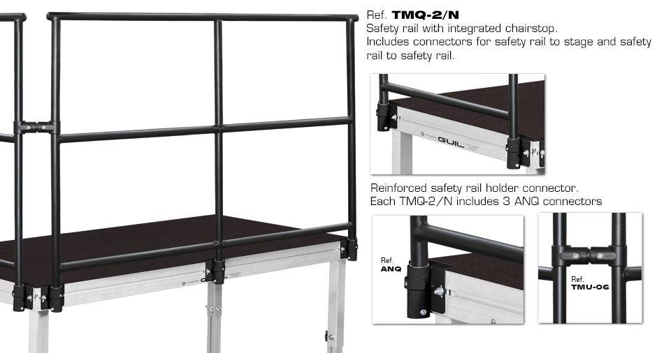 GUIL - TMQ-2 - Aluminium Sicherheitsschiene 2.00 m| geeignet für die lange Seite-4