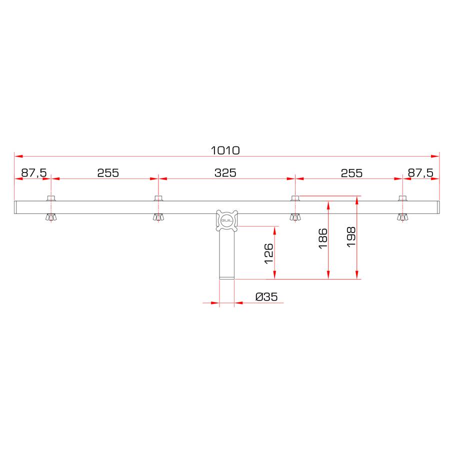 GUIL BR-09 - Querträger für 4 oder 8 Scheinwerfer / Lautsprecher (Spigot Ø 35 mm | Länge 1.010 mm | Belastbarkeit max.-2