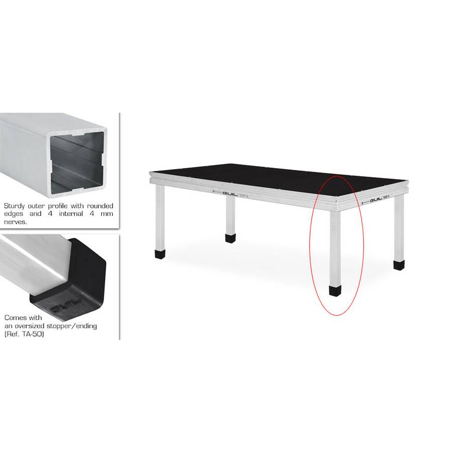 GUIL PTA5-F/80 - Fixer Standfuß passend für TM440 | TM440XL | TM300 Bühnenelemente (50 x 50 mm | Bühnenhöhe 800 mm)-2