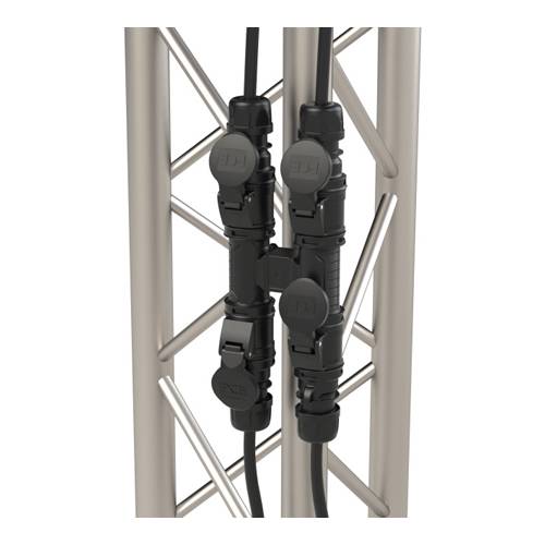 PC ELECTRIC 94327000 - Mehrfachsteckdose (Eingang: 1x CEE-Stecker 16A/3-polig 6h | Ausgang: 3x CEE-Steckdosen-3