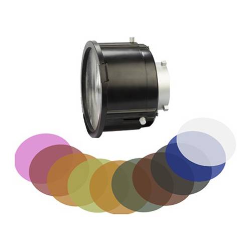 SWIT ELECTRONICS BA-F3X - Fresnel Vorsatzlinse für Bowens Mount Leuchten (12-40° | incl. 10x Farbfilter) - in schwarz-0