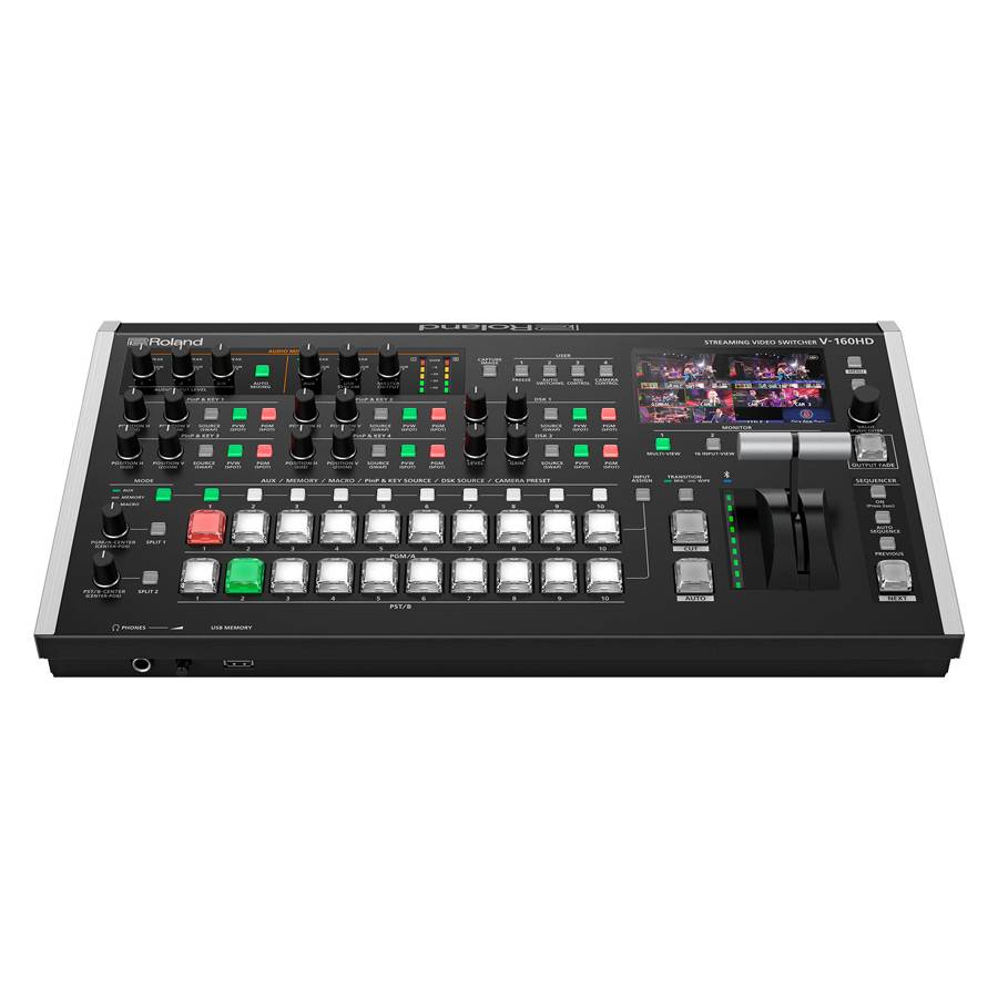 ROLAND V-160HD - 16-Kanal Streaming HD Video-Switcher (4,3" LCD-Display | 3G-SDI & HDMI | PTZ-Steuerung | USB-C-1