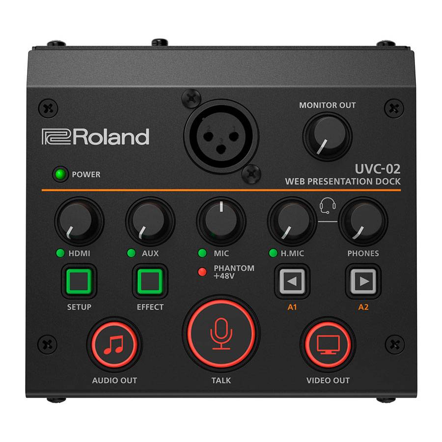 ROLAND UVC-02 - Web-Präsentations-Dock (1.080/60p | Embedded Audio | USB3.0-Streaming | XLR-Mikrofoneingang | AUX-In)-1