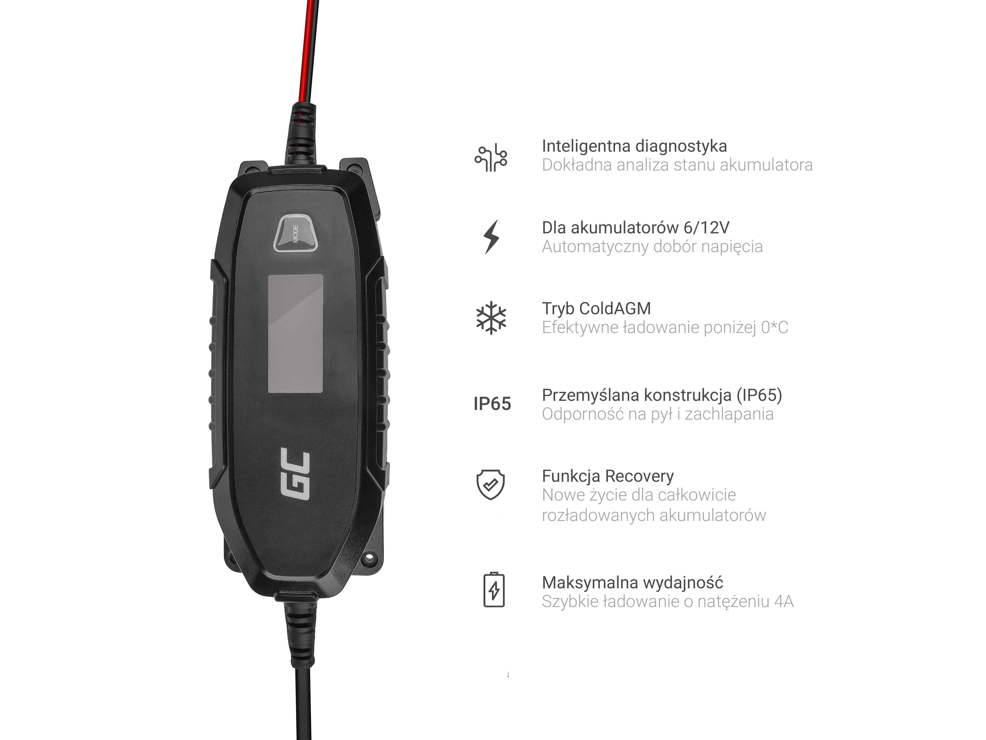 Green Cell Charger for accumulators 6V 12V 4A with diagnostics function Energie & USV Batterien-1