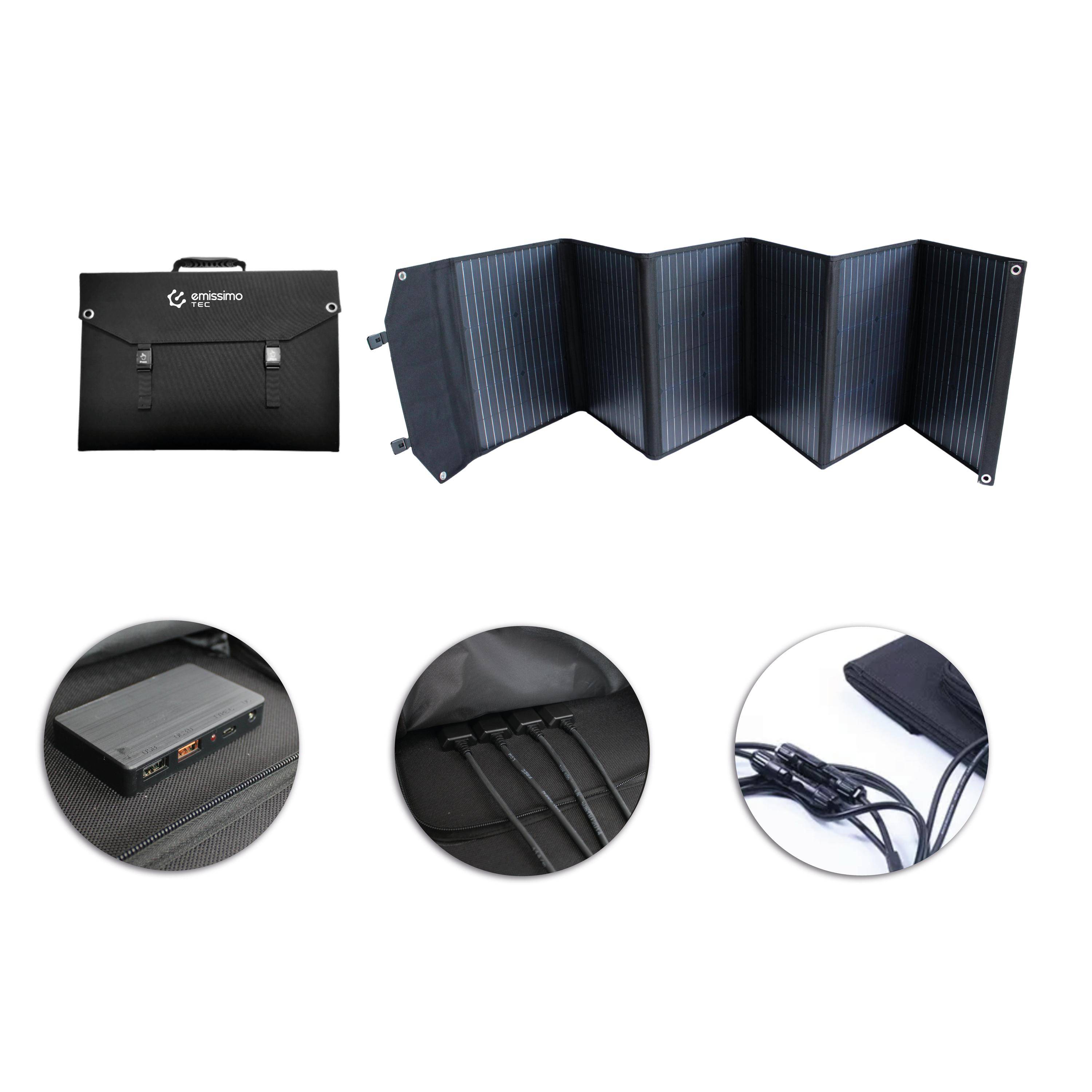 Faltbares Monokristalline Solarpanel 200W - Hocheffizient & tragbar - 2xUSB / 1xUSB-C / 1xDC-1