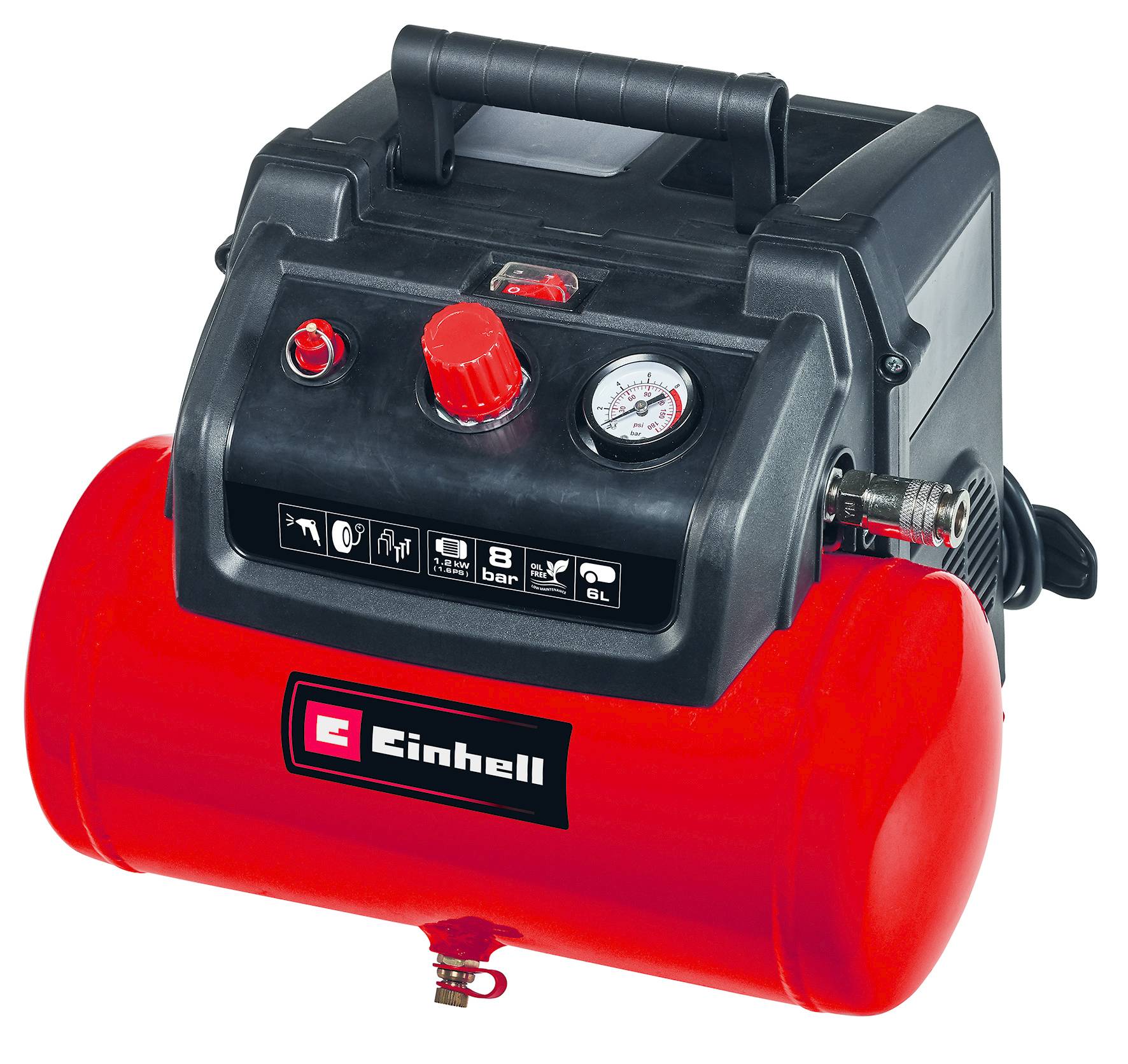 Einhell TC-AC 190/6/8 OF Set, 190 l/min, 8 bar, 1200 W, 8,8 kg-1