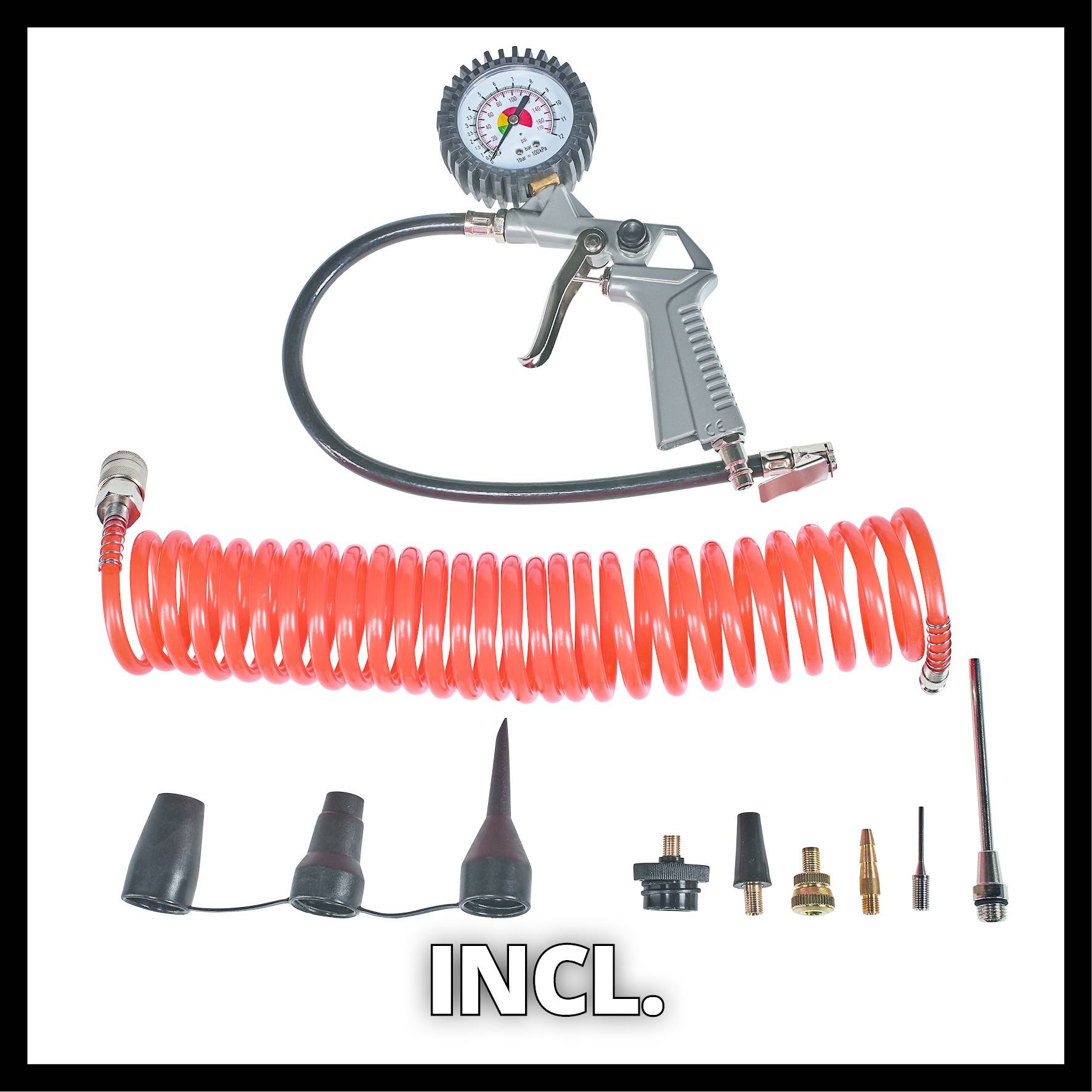 Einhell TC-AC 190/6/8 OF Set, 190 l/min, 8 bar, 1200 W, 8,8 kg-2