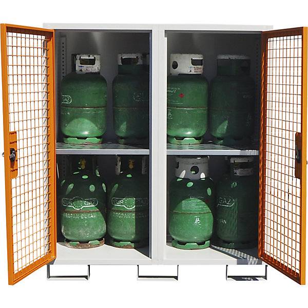 Gasflaschenschrank 2-türig HxBxT 1550 x 1360 x 680 mm. TAKKT Industrial & Packaging GmbH 69153149-3