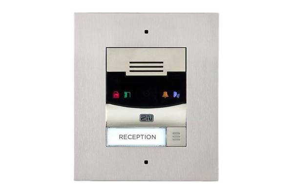 2N IP Solo with camera, flush mount - nickel, Netzwerk Türstation, 1 Ruf Taste, Basiseinheit, Kamera, IK08, IP54, Unter