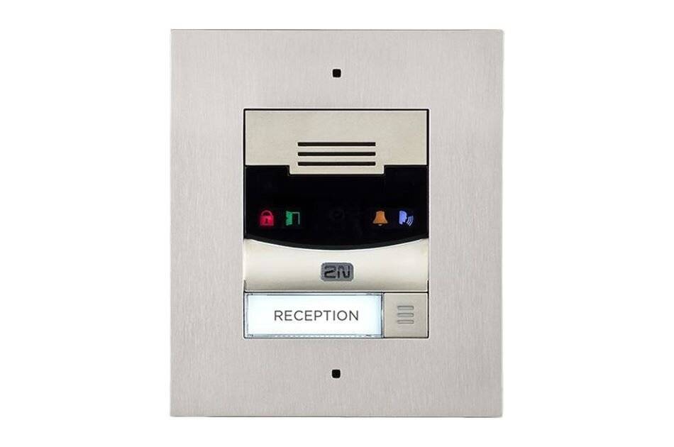 2N IP Solo with camera, flush mount - nickel, Netzwerk Türstation, 1 Ruf Taste, Basiseinheit, Kamera, IK08, IP54, Unter-0