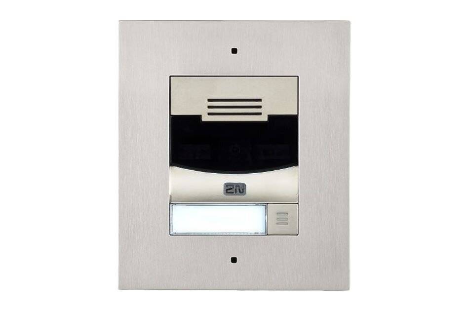 2N IP Solo with camera, flush mount - nickel, Netzwerk Türstation, 1 Ruf Taste, Basiseinheit, Kamera, IK08, IP54, Unter-1