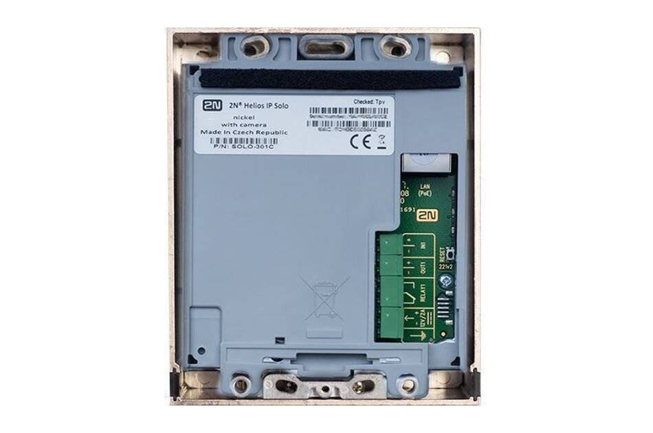 2N IP Solo without camera, flush mount - nickel, Netzwerk Türstation, 1 Ruf Taste, ohne Kamera, IK08, IP54, Unterputz-1