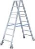 Krause 124845 Aluminium Stufen-Doppelleiter fahrbar Arbeitshöhe (max.): 2.95 m Silber DIN EN 131 10.3 kg