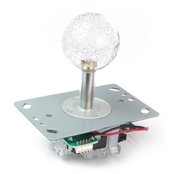 Arcade Joystick, 8-Wege, mit LED Beleuchtung, 74,3mm Höhe, RGB Farbwechsel