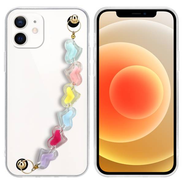 Cadorabo Hülle für Apple iPhone 12 Schutz Hülle in Transparent Handyhülle TPU Etui Cover Handgelenk Kette