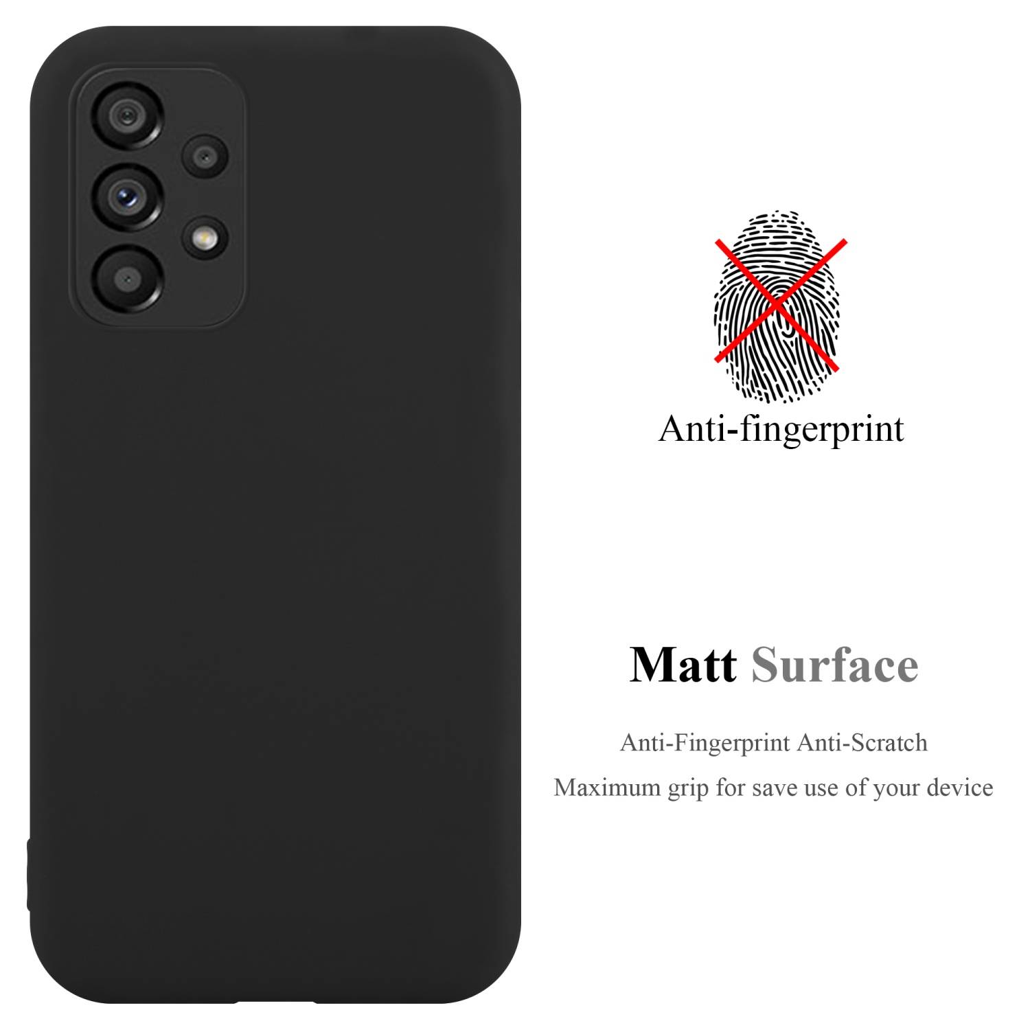 Cadorabo Hülle für Samsung Galaxy A53 5G Schutzhülle in Schwarz Handyhülle TPU Silikon Etui Case Cover-1