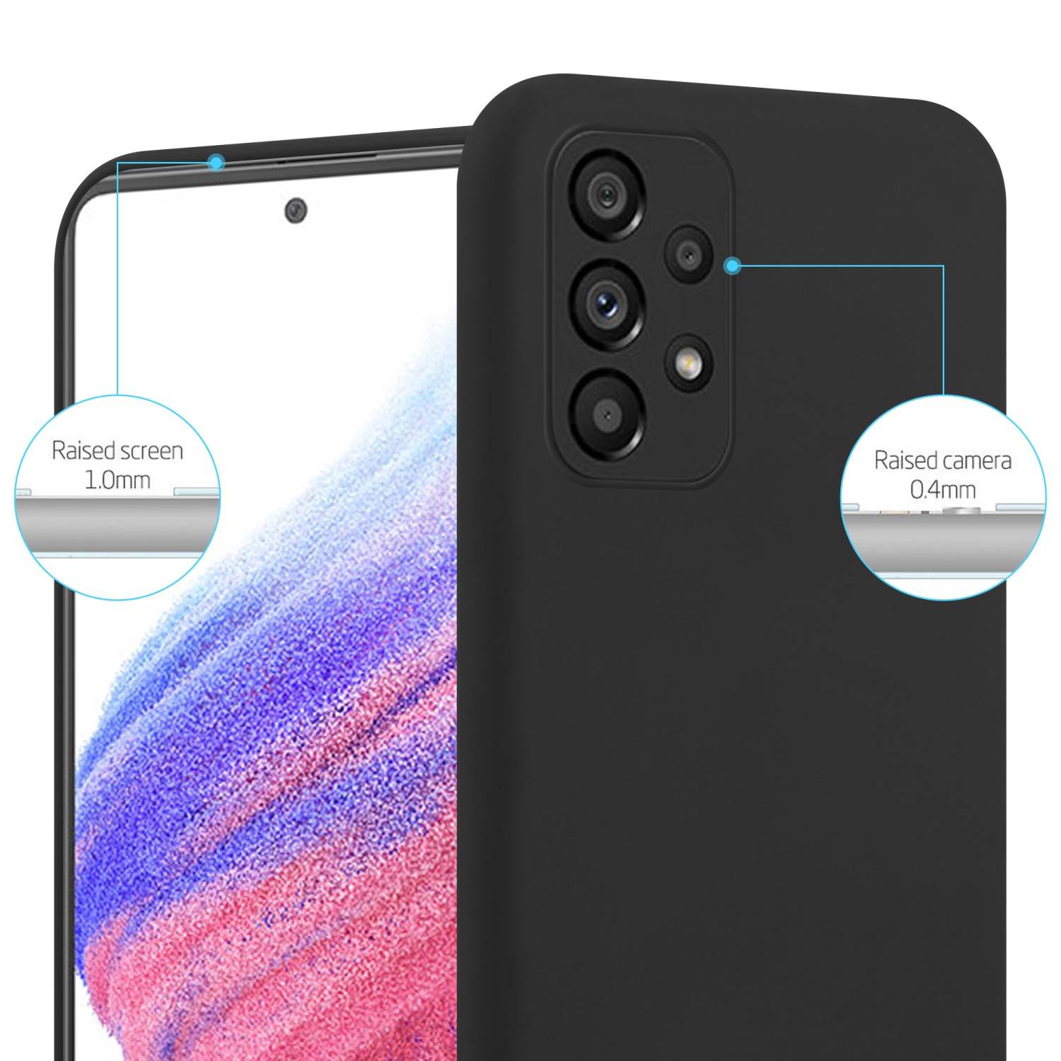 Cadorabo Hülle für Samsung Galaxy A53 5G Schutzhülle in Schwarz Handyhülle TPU Silikon Etui Case Cover-4