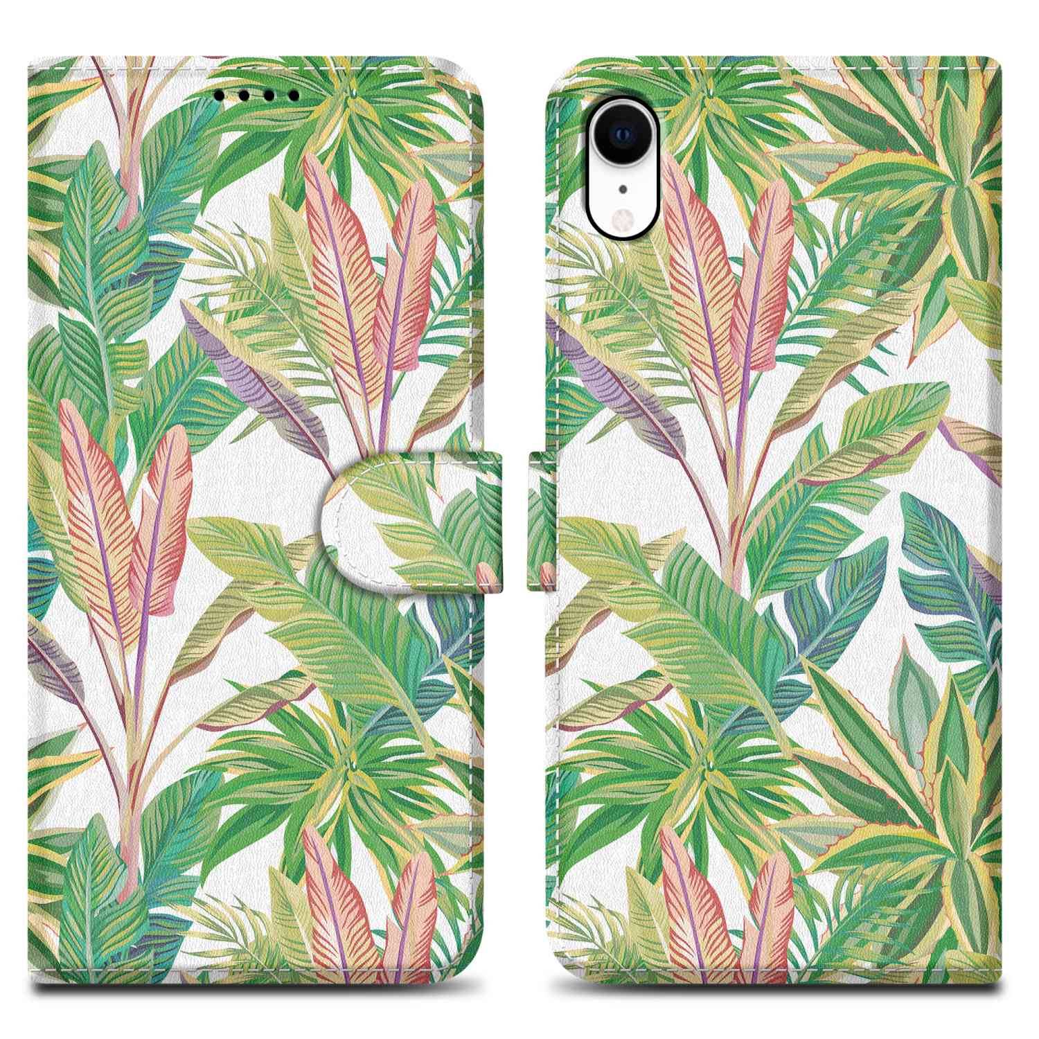 Cadorabo Schutzhülle für Apple iPhone XR Hülle Design Grün Handyhülle Schutzhülle Etui Magnetisch Case Cover-0