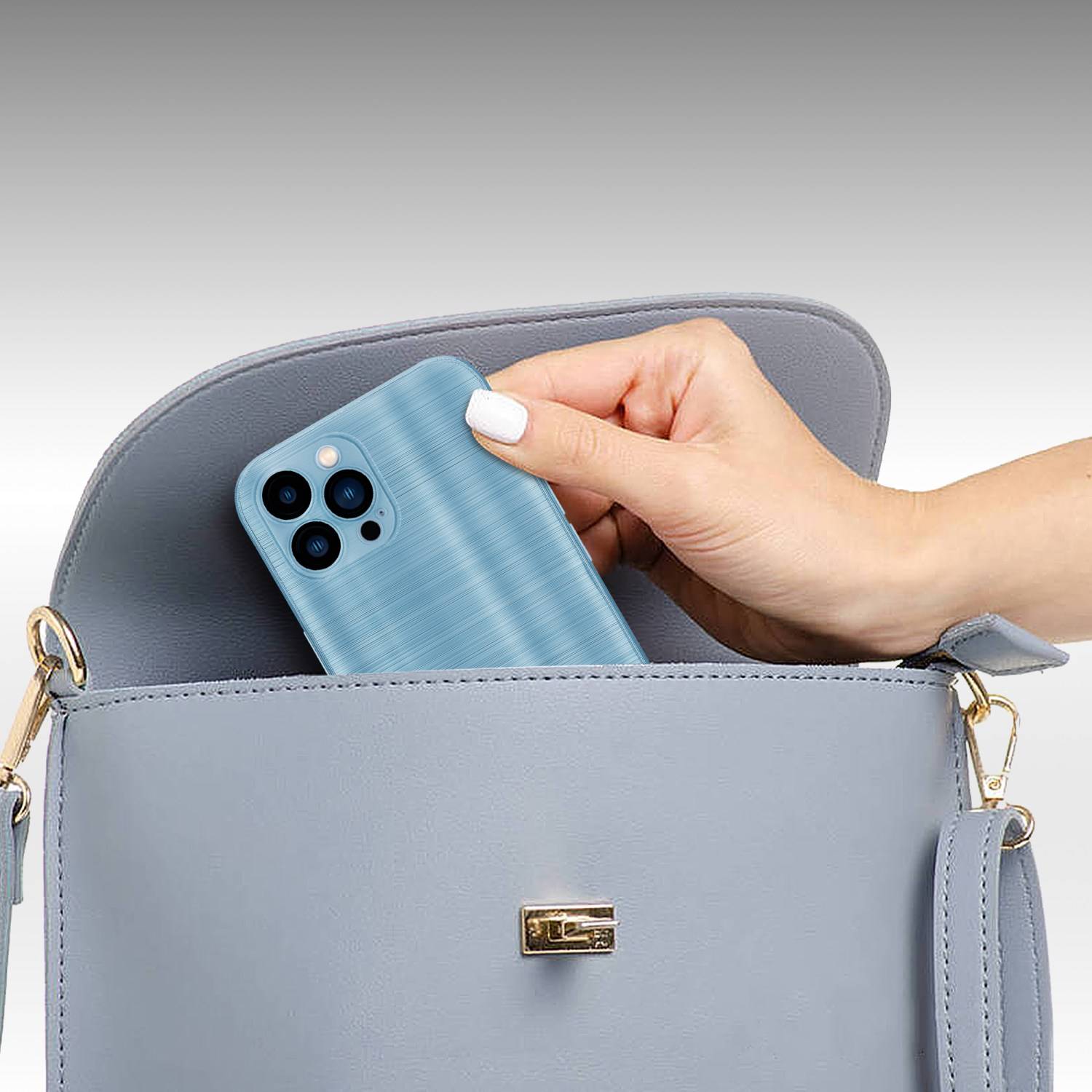 Cadorabo Hülle für Apple iPhone 13 PRO MAX Schutz Hülle in Türkis Handyhülle TPU Silikon Etui Case-3