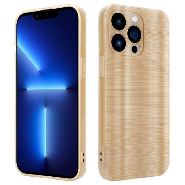 Cadorabo Hülle für Apple iPhone 13 PRO Schutz Hülle in Gold Handyhülle TPU Silikon Etui Case