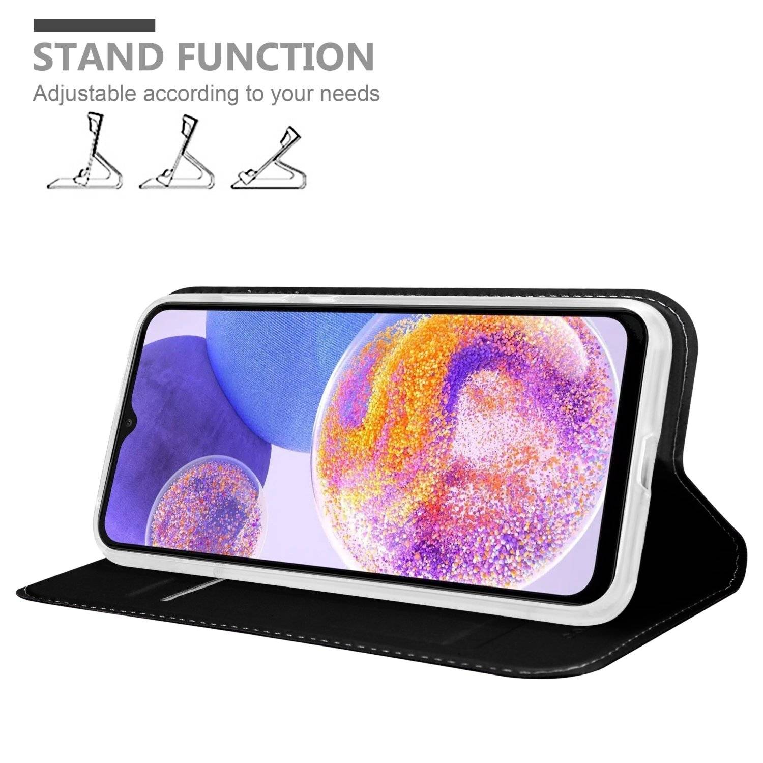 Cadorabo Handyhülle für Samsung Galaxy A23 4G Schutz Hülle in Schwarz Cover Etui Book Case Booklet-2