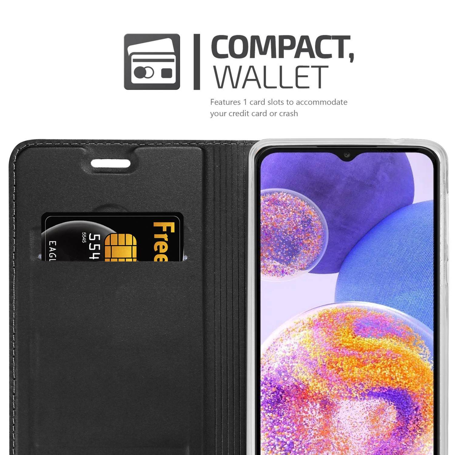 Cadorabo Handyhülle für Samsung Galaxy A23 4G Schutz Hülle in Schwarz Cover Etui Book Case Booklet-3