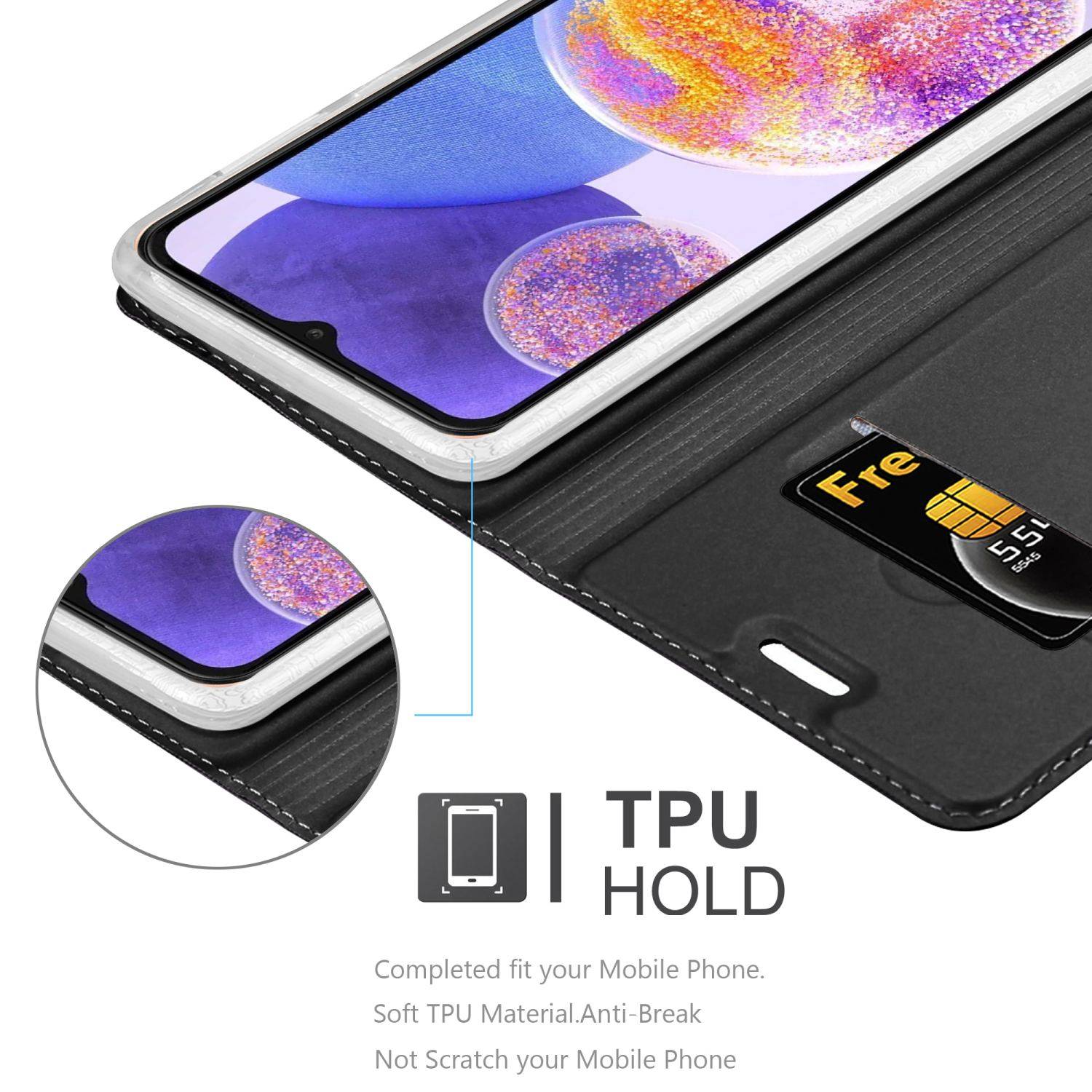 Cadorabo Handyhülle für Samsung Galaxy A23 4G Schutz Hülle in Schwarz Cover Etui Book Case Booklet-4
