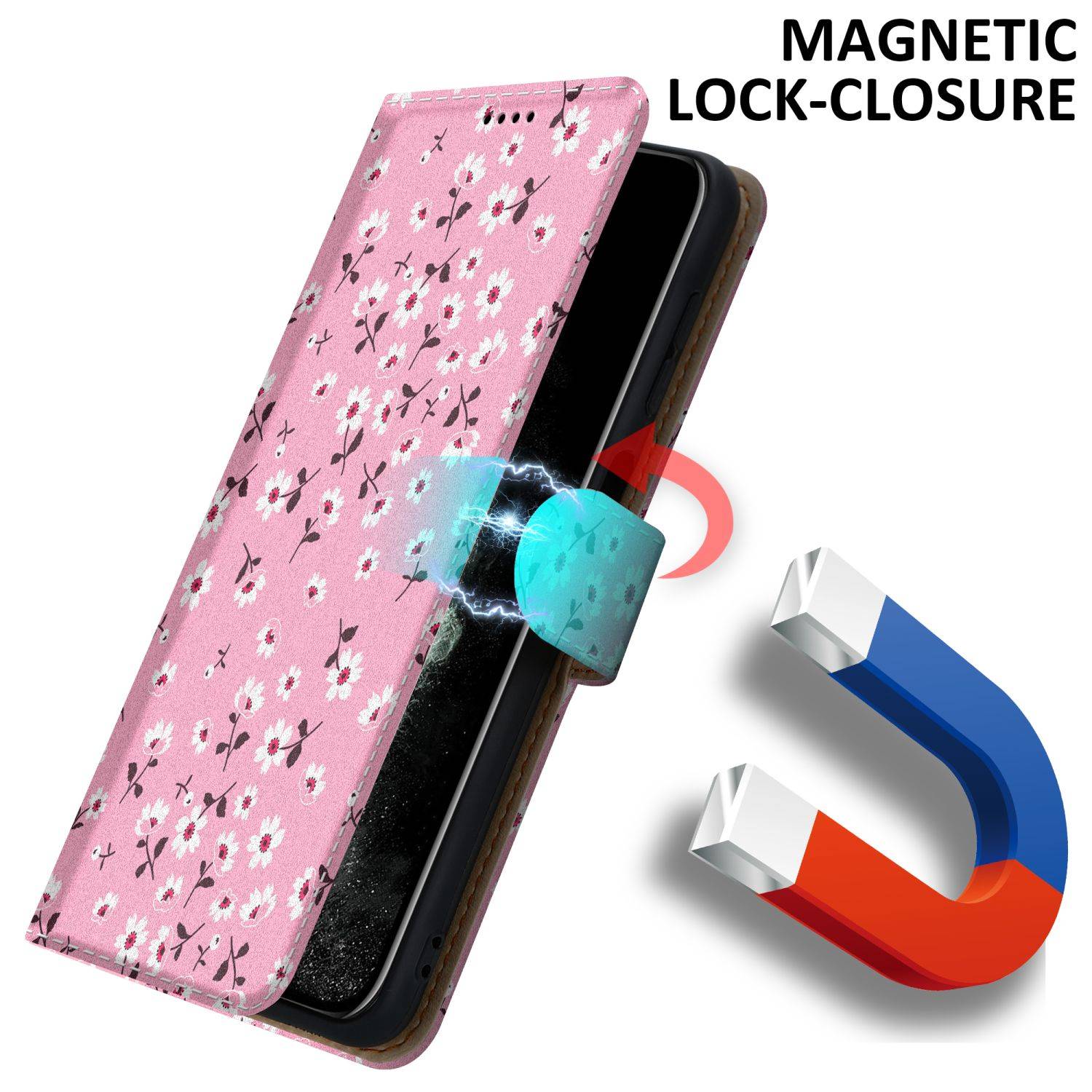 Cadorabo Schutzhülle für Apple iPhone 11 PRO Hülle Design Rosa Handyhülle Schutzhülle Etui Magnetisch Case Cover-3