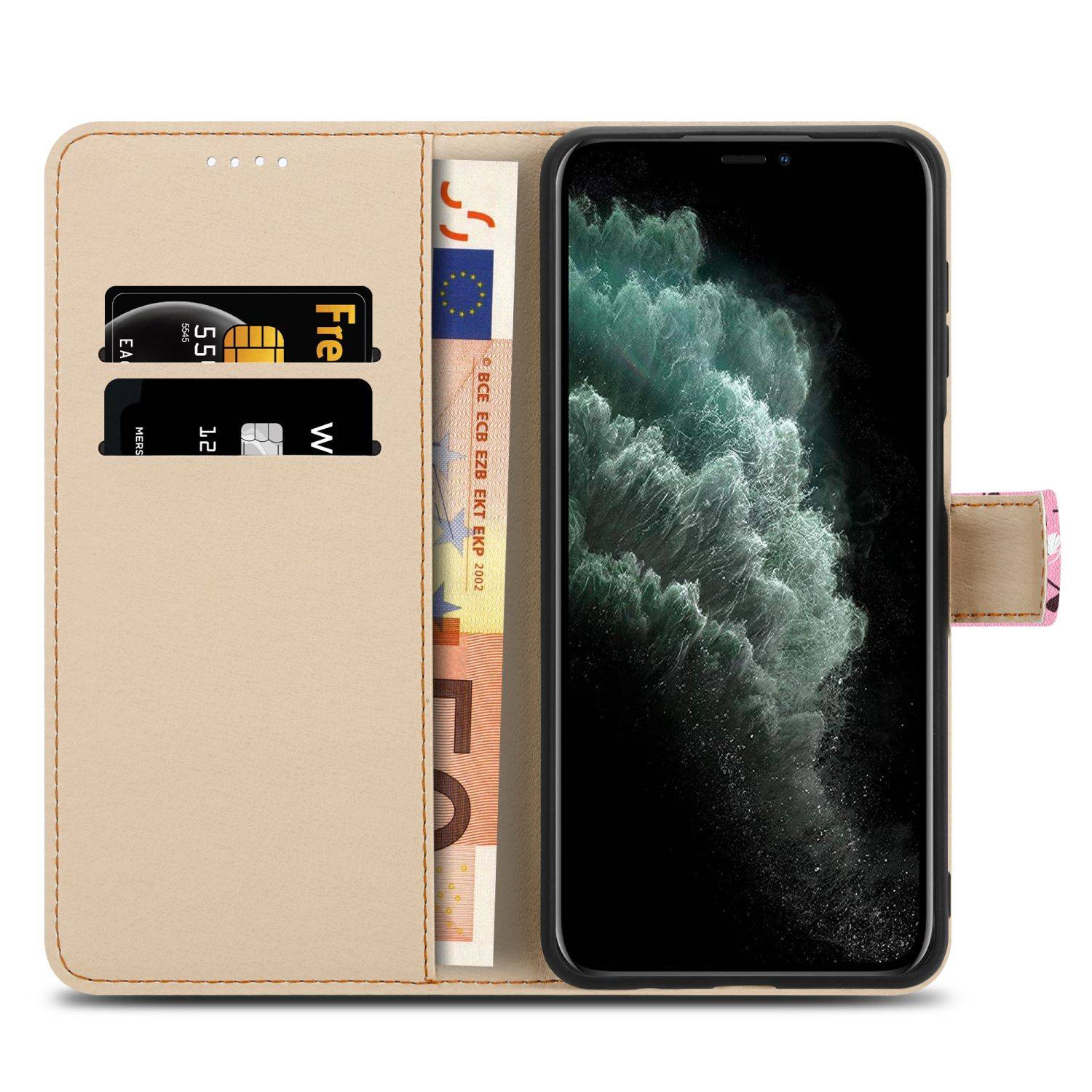 Cadorabo Schutzhülle für Apple iPhone 11 PRO Hülle Design Rosa Handyhülle Schutzhülle Etui Magnetisch Case Cover-4