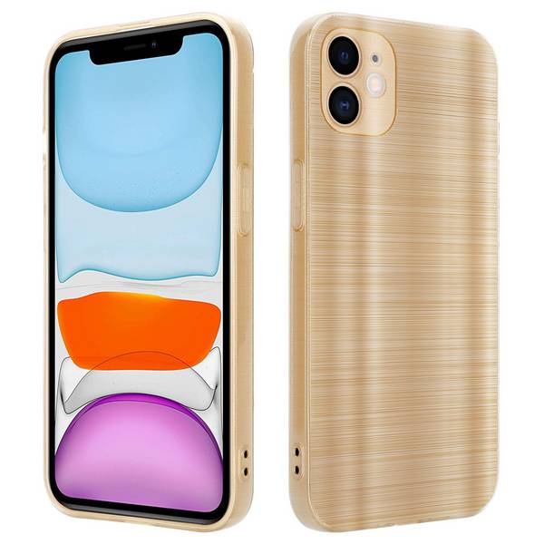 Cadorabo Hülle für Apple iPhone 11 Schutz Hülle in Gold Handyhülle TPU Silikon Etui Case