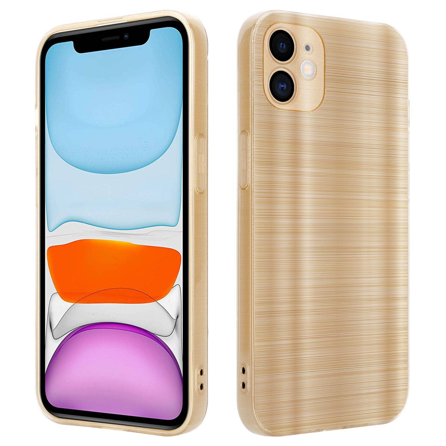 Cadorabo Hülle für Apple iPhone 11 Schutz Hülle in Gold Handyhülle TPU Silikon Etui Case-0