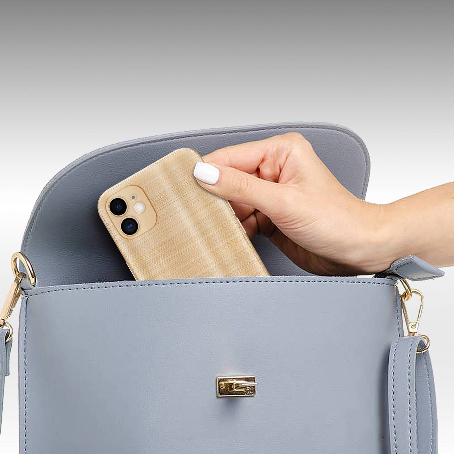 Cadorabo Hülle für Apple iPhone 11 Schutz Hülle in Gold Handyhülle TPU Silikon Etui Case-3