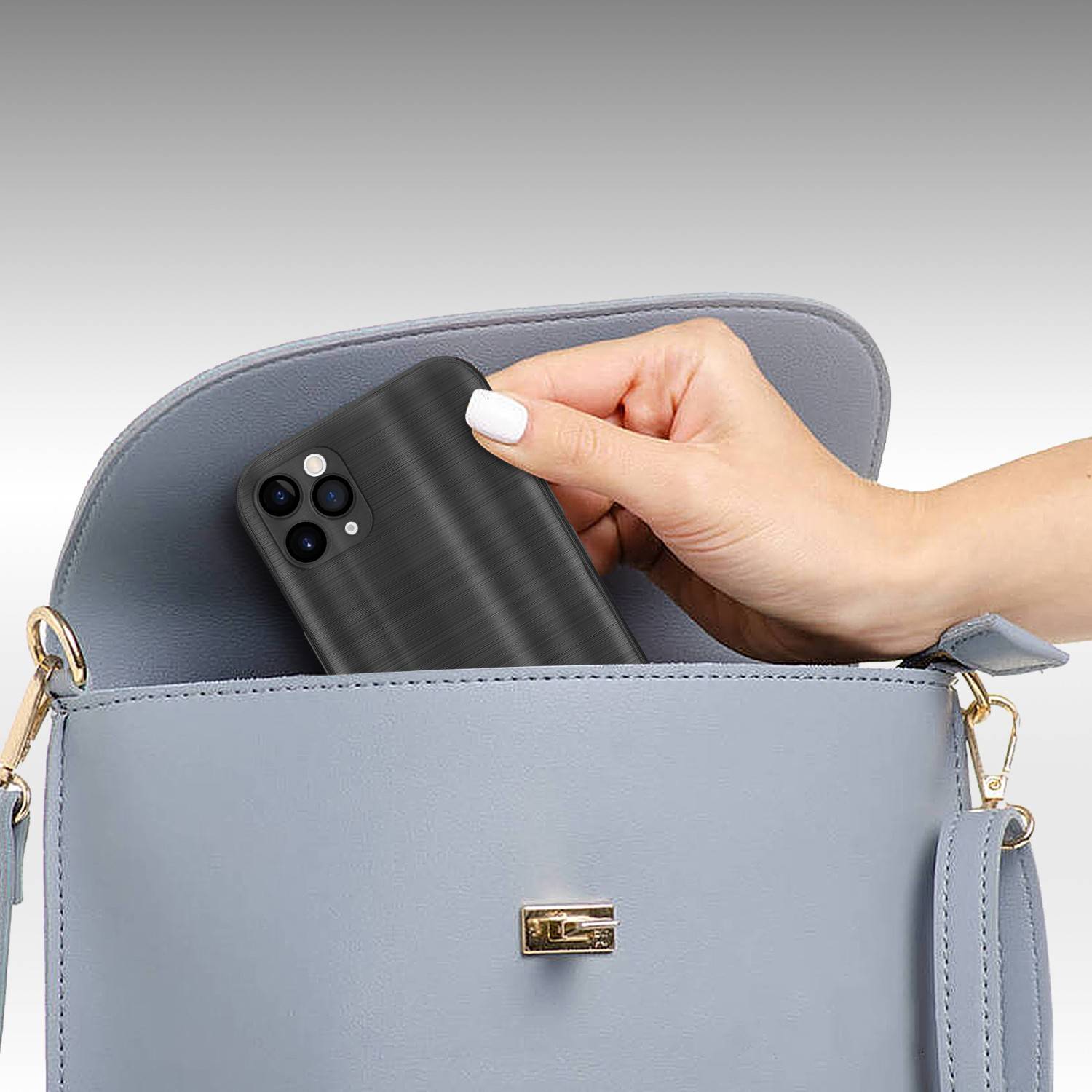 Cadorabo Hülle für Apple iPhone 11 PRO MAX Schutz Hülle in Schwarz Handyhülle TPU Silikon Etui Case-3