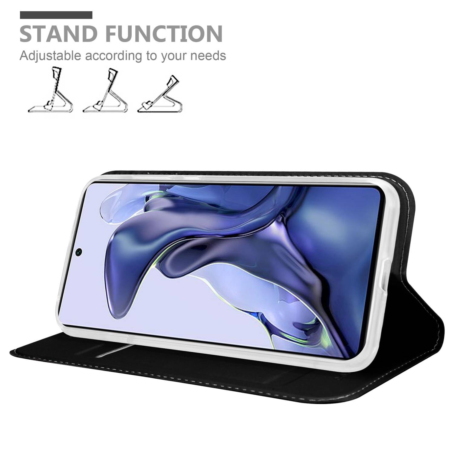 Cadorabo Handyhülle für Xiaomi 11T / 11T PRO Schutz Hülle in Schwarz Cover Etui Book Case Booklet-3