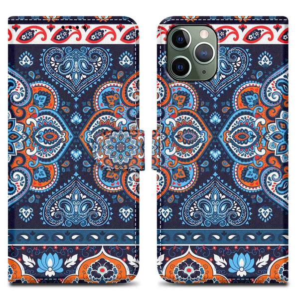 Cadorabo Schutzhülle für Apple iPhone 11 PRO MAX Hülle Design Blau Handyhülle Schutzhülle Etui Magnetisch Case Cover