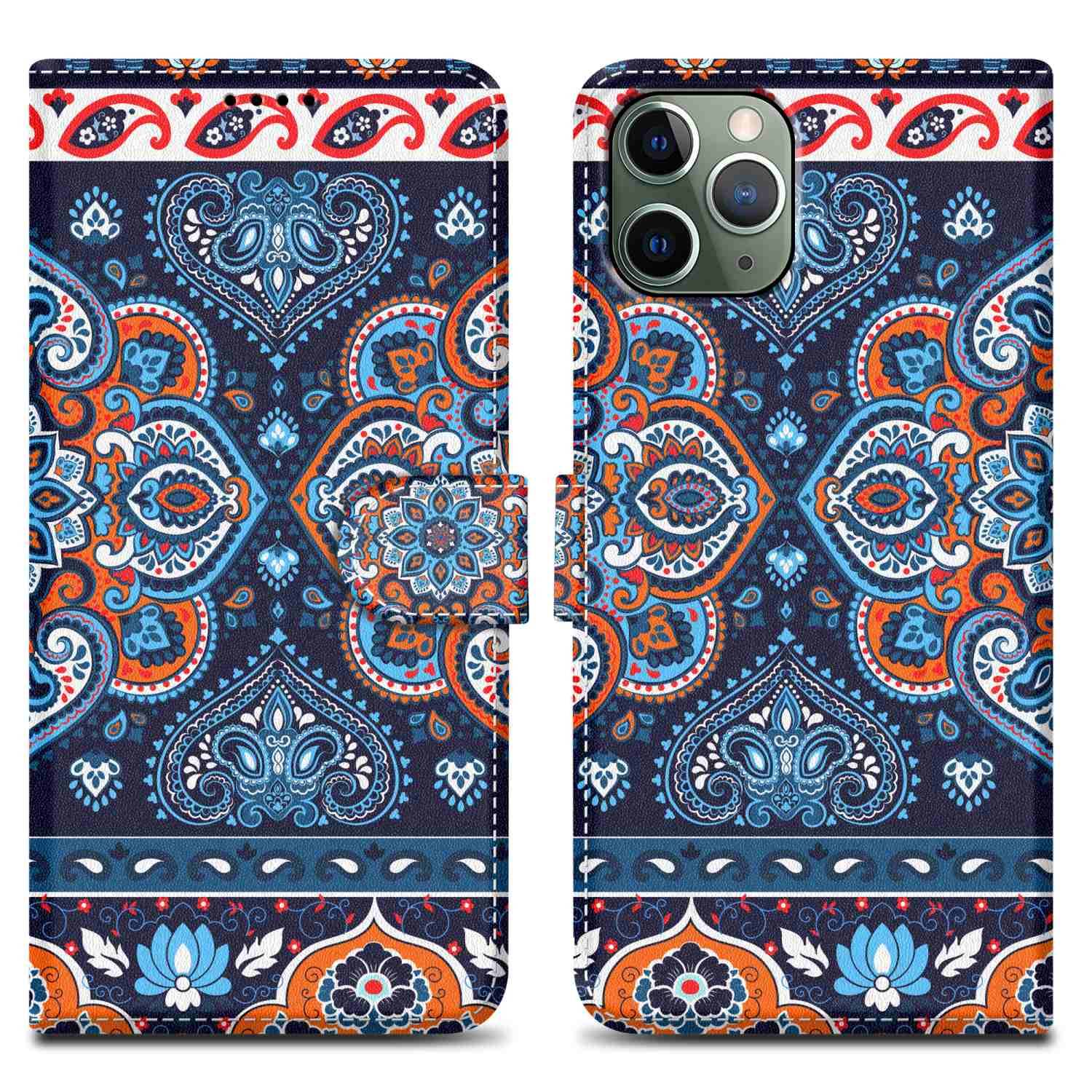 Cadorabo Schutzhülle für Apple iPhone 11 PRO MAX Hülle Design Blau Handyhülle Schutzhülle Etui Magnetisch Case Cover-0