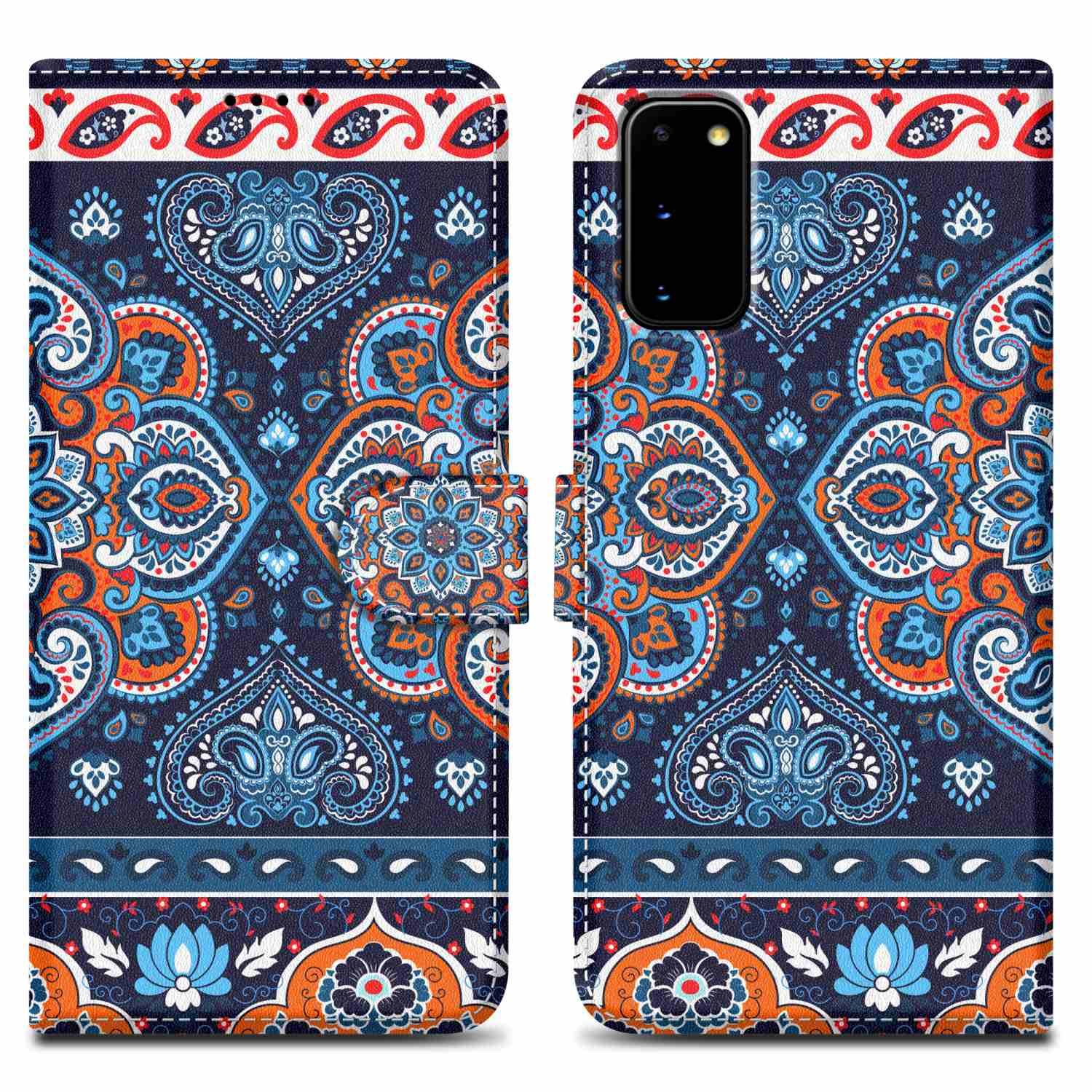 Cadorabo Schutzhülle für Samsung Galaxy S20 Hülle Design Blau Handyhülle Schutzhülle Etui Magnetisch Case Cover-0