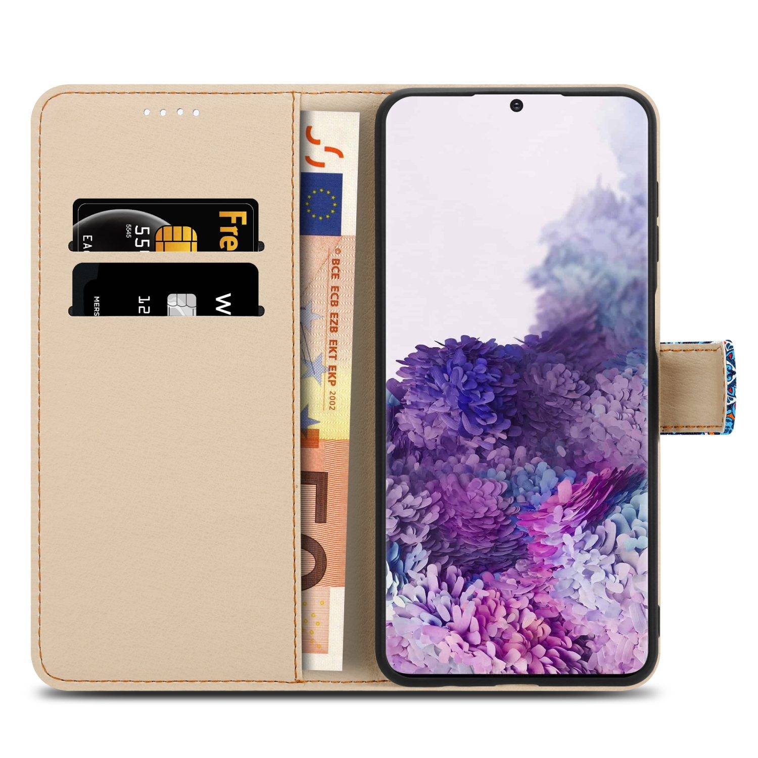 Cadorabo Schutzhülle für Samsung Galaxy S20 Hülle Design Blau Handyhülle Schutzhülle Etui Magnetisch Case Cover-3