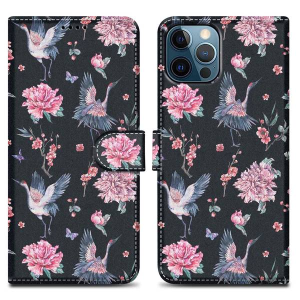 Cadorabo Schutzhülle für Apple iPhone 13 PRO Hülle Design Schwarz Handyhülle Schutzhülle Etui Magnetisch Case Cover